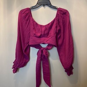 Shein crop tie back top